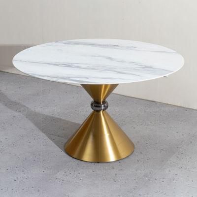 Modern Customized Luxury Round Stone Marble Dining Table Set