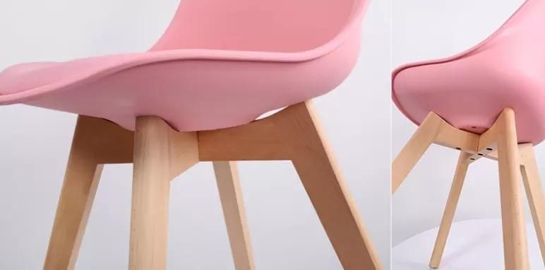 Wholesale Yellow Plastic PU Pad Tulip Dining Chair