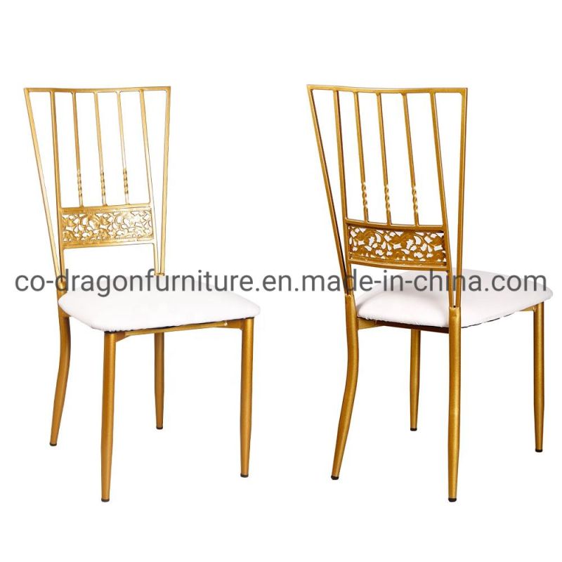 Wholesale Gold Steel Dining Chair with Leather for Home Furniture