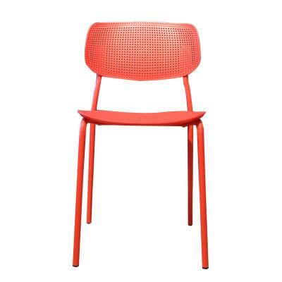 Wholesale Dining Furniture Simple Style Plastic Chair Eco-Friendly Red PP Dining Chair