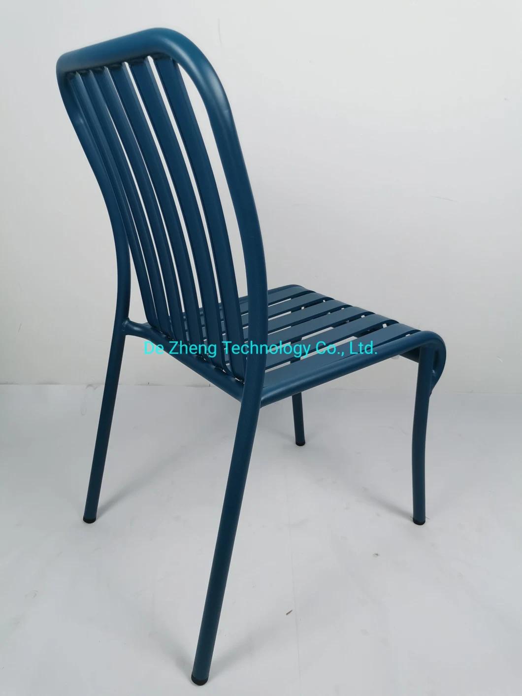 Top Quality Leisure Outdoor Garden Restaurant Bistro Aluminum Slats Chair Furniture for Hotel Use