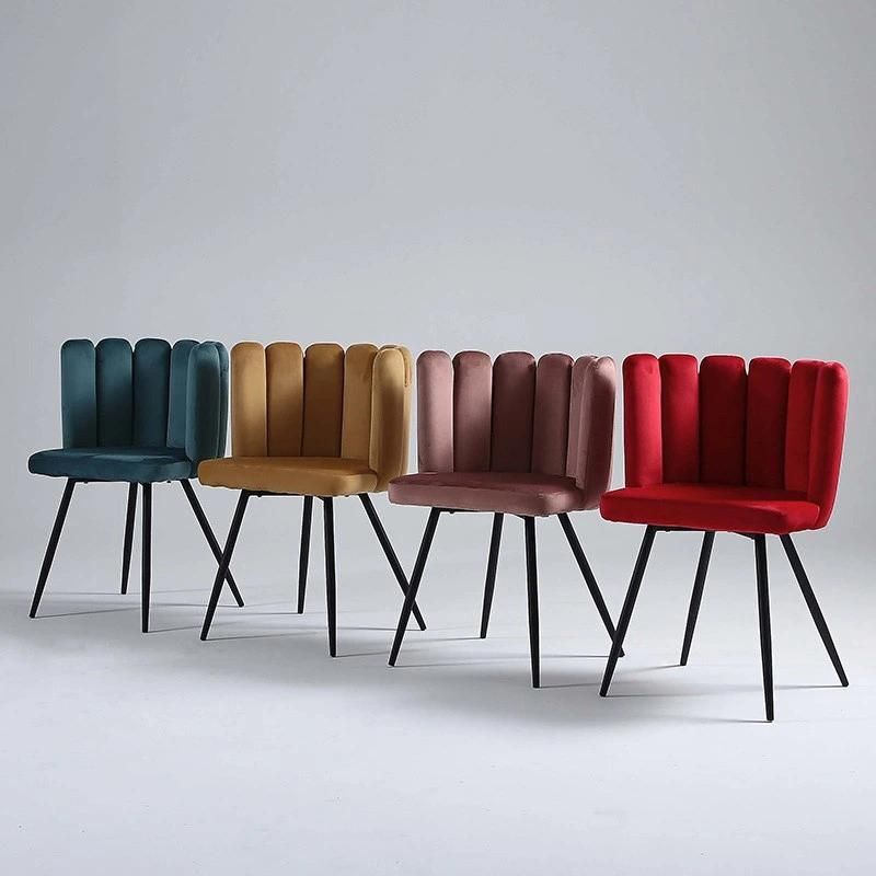 Modern Design Upholstered Fabric Velvet Dining Chairs for Living Room