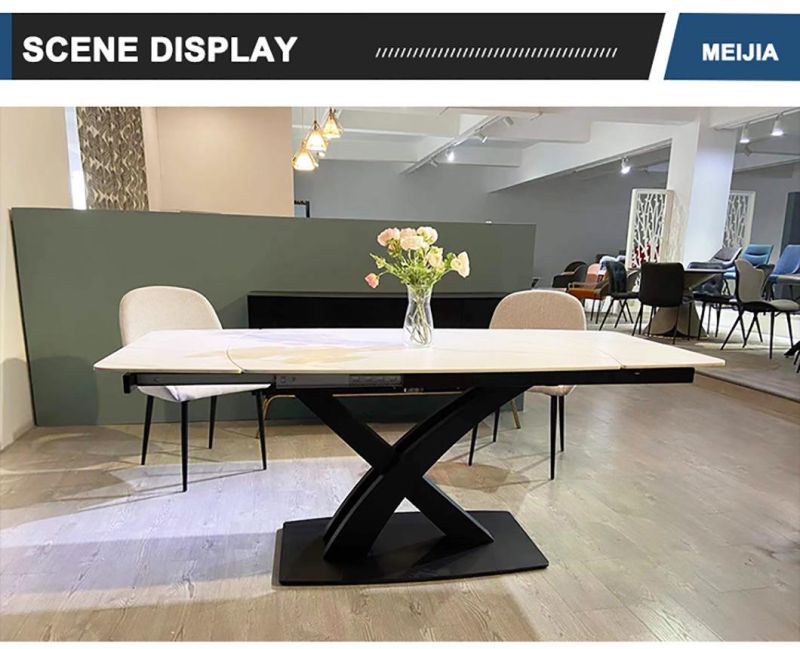 Dining Table and Chairs Stainless Steel Frame Luxury Dinning Table Set Modern Marble Dining Room Table