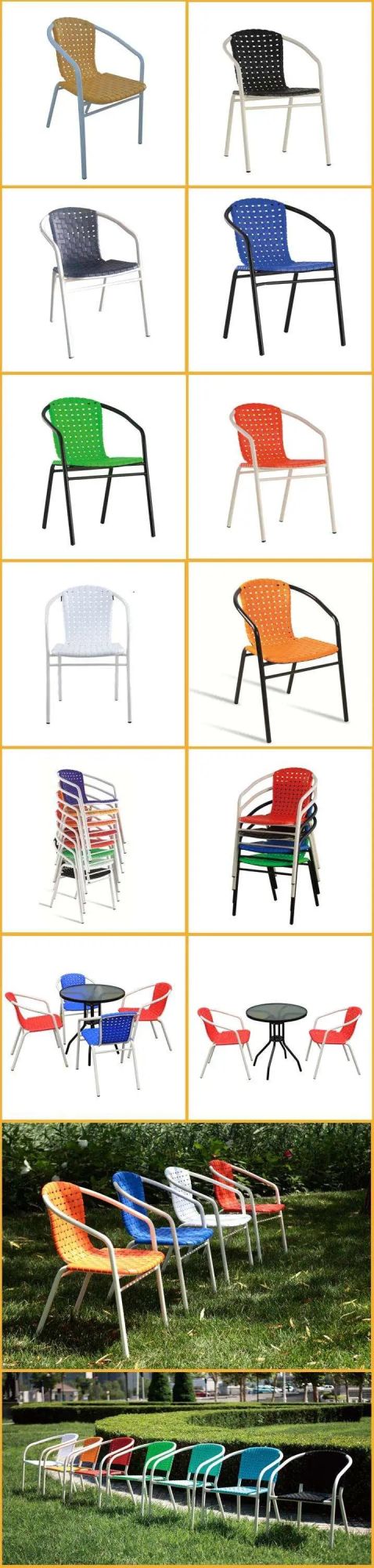 Outdoor Furniture Restaurant Luxury Single Rattan Plastic Chairs