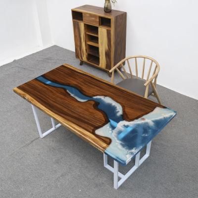 Quality Luxury Art Modern Wood Furniture Epoxy Resin Dining Table