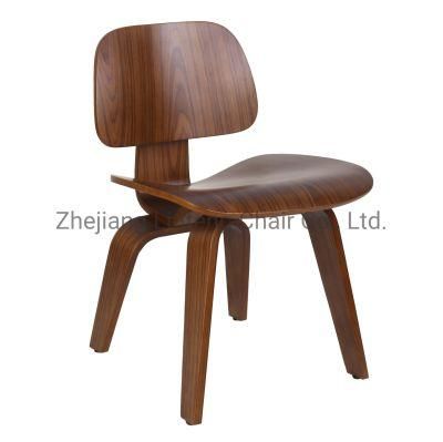 Leisure Coffee Chair Leather Cushion Restaurant Wood Side Dining Chair