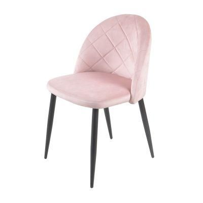 Wholesale Luxury French Modern Fabric Dining Chair with Metal Legs