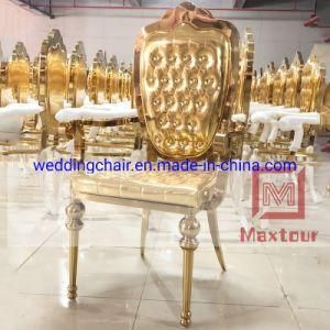 Rich Golden Luxurious Armrest Dining Chairs