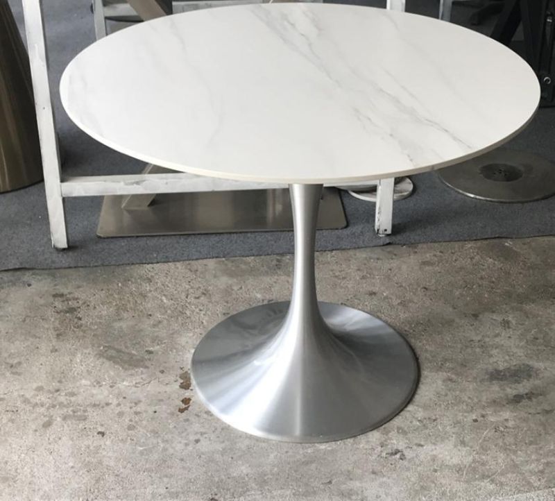 Wholesale Modern Design Artificial Solid Quartz/Granite/Marble Table Top Round Cararra Volakas White Nagural Stone Table for Dining/Sofa Coffee/Side Table