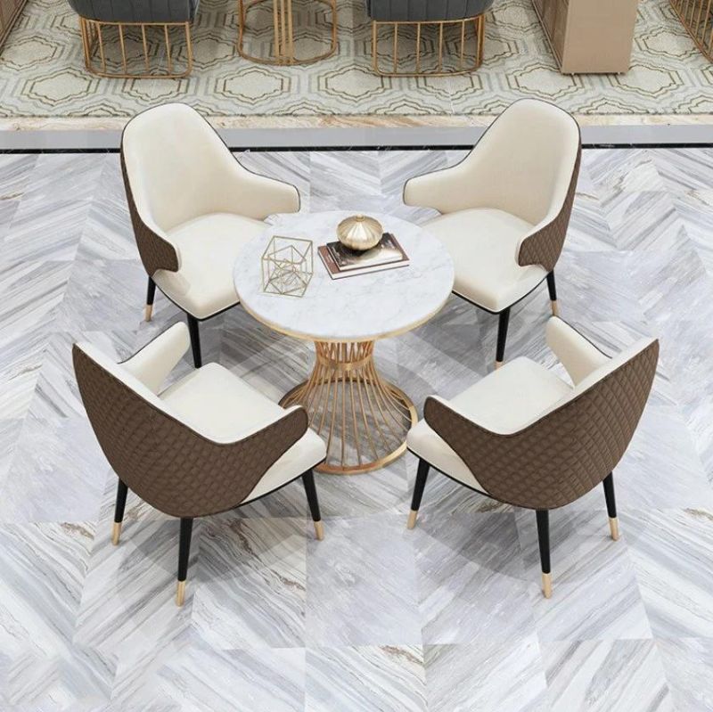 Light Luxury Simple PU Leather Hotel Asian Cafe Chairs