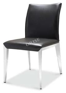 Latest Design Home Furniture Leather Dining Chair with Stainless Arm Chairs