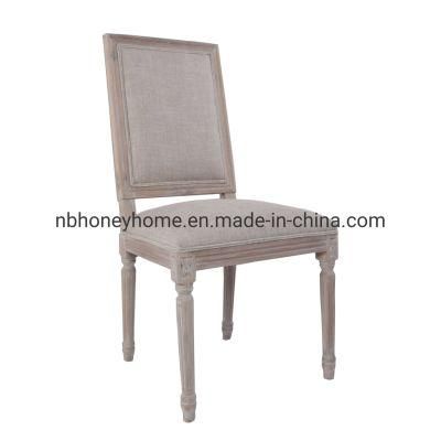 Vintage Leisure Home Furniture Solid Oak Frame Fabric Dining Chair