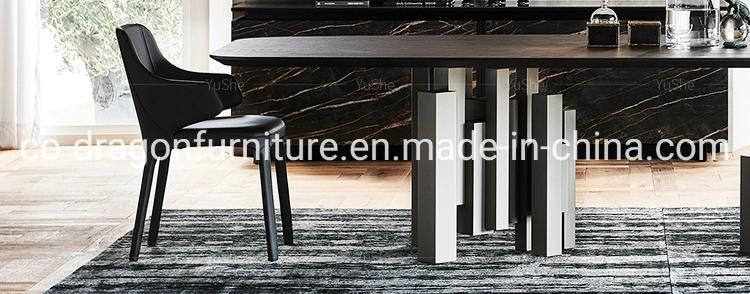 Luxury Dining Furniture Big Steel Dining Table with Marble Top