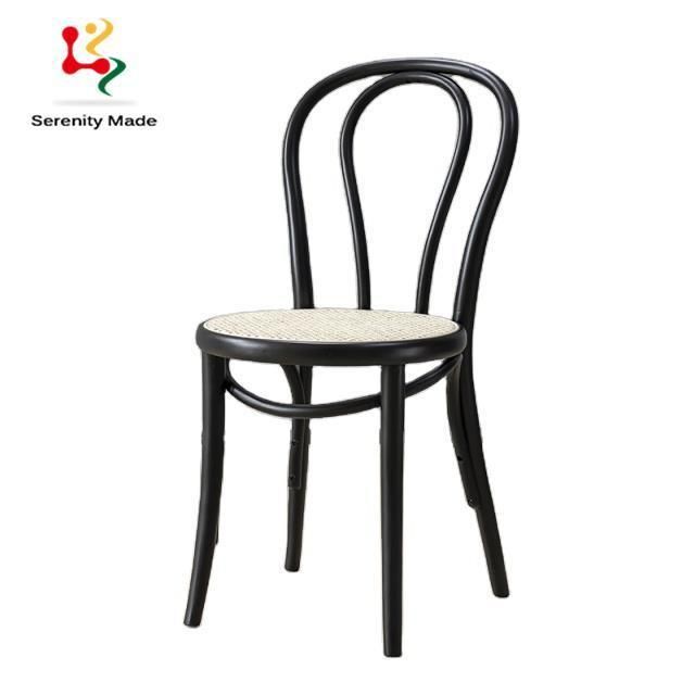 Wholesale Event Furniture Antique Natural Wood Frame Restaurant Hotel Resort Rattan Cane Seat Indoor Dining Chair