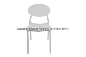 White Color Plastic Dining Waiting Chair Indoor Outdoor