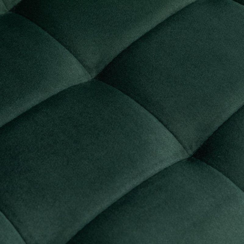 Velvet Cover Soft Seat and Backrest Grey Upholstered Chair