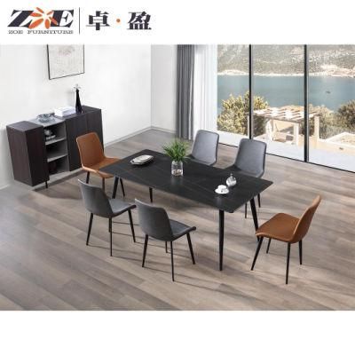 OEM Modern Design House Furniture Sintered Stone Plate Top Dining Table Set