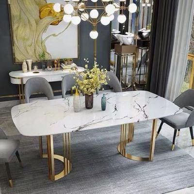 Wholesale Dining Table Marble Top Combination Light Luxury Restaurant Table