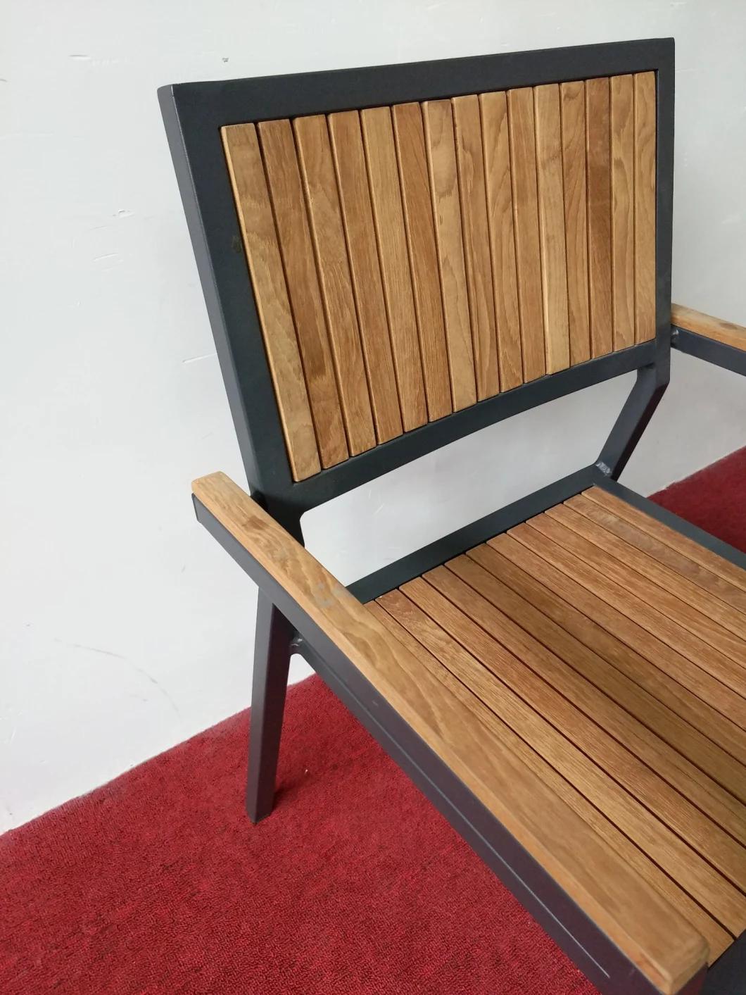 Wholesale Garden Natural Color Solid Wood Outdoor Aluminium Modern Fancy Restaurant Chair