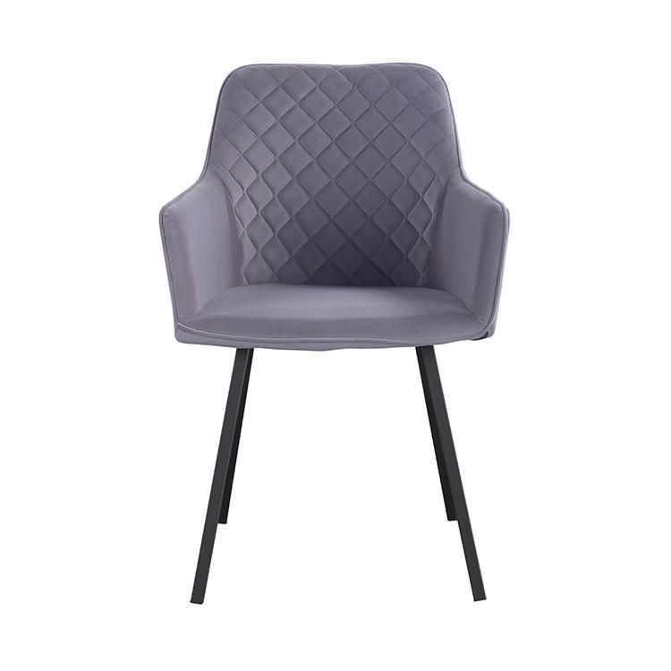 Furniture Luxury French Living Room Velvet Armchair Soft Dining Chair