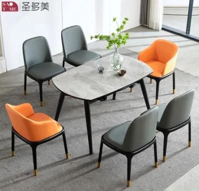 Modern Style Design Extendable Dining Table Metal Slate Dining Table