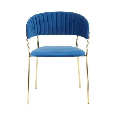 Popular Styles Home Furniture Oleandro Polished Brass Legs Chairs with Velvet Uphostery