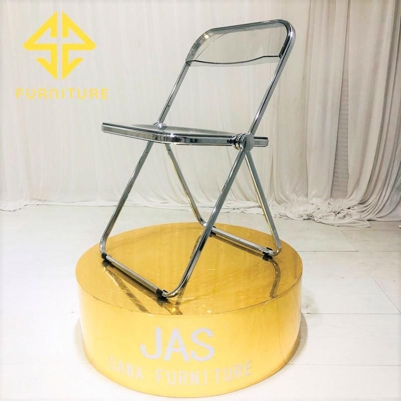 Wholesale Stainless Steel Folding Chair Wedding Outdoor Furniture Dining Chair
