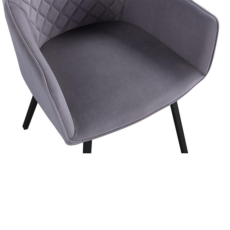 Modern Leisure Metal Legs Coffee Room Living Room Velvet Fabric Side Chair