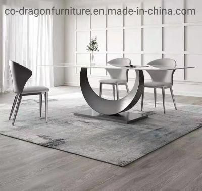 Fashion Steel Dining Table with Marble Top for Home Furniture