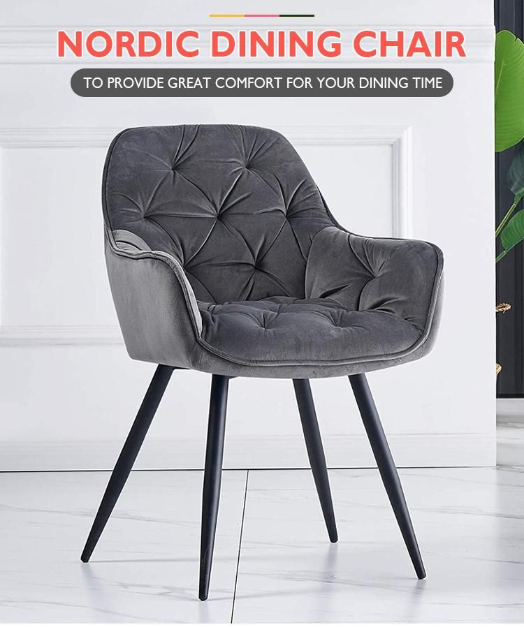 Luxury Restaurant Upholstery Soft Velvet Dining Chair for Dining Room