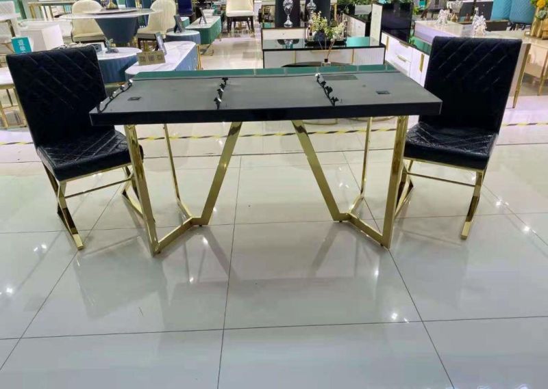 Wholesale European Design Dining Room Table Sets Stainless Steel Table