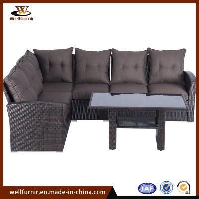 Modern Outdoor Sofa Furniture Rattan Wicker L Shape Corner Sofa Set (FWD-08A)