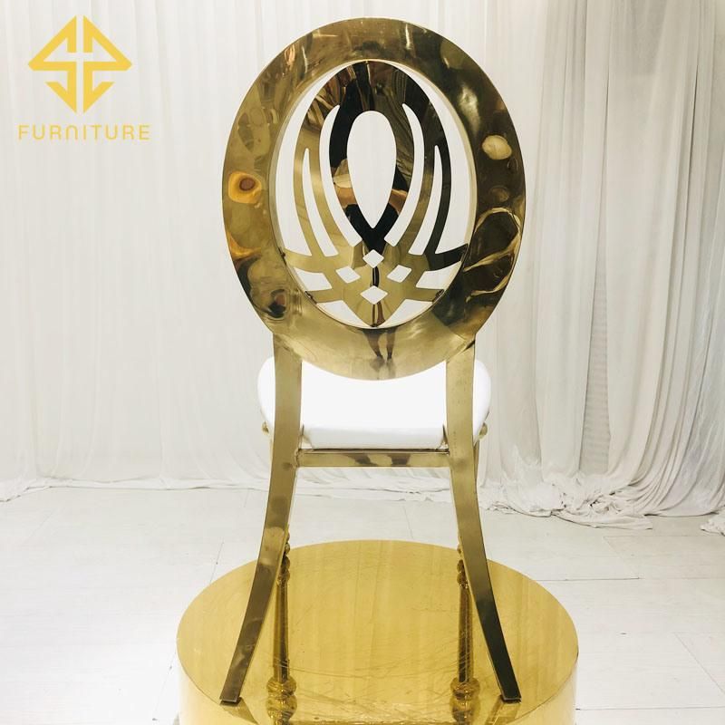China Factory Cheaper Price Event Gold Stainless Steel Dining Chair