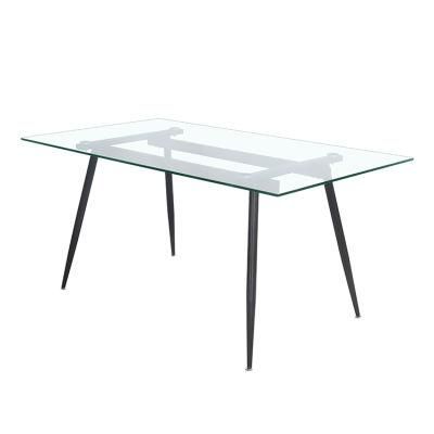 Factory Hot Sale Wholesale Modern Minimalist Tempered Glass Dining Table