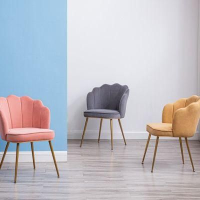 Minimalist Dining Chair Modern Fabric Color Custom Flannel Light Luxury Furniture Metal Iron Art Chair
