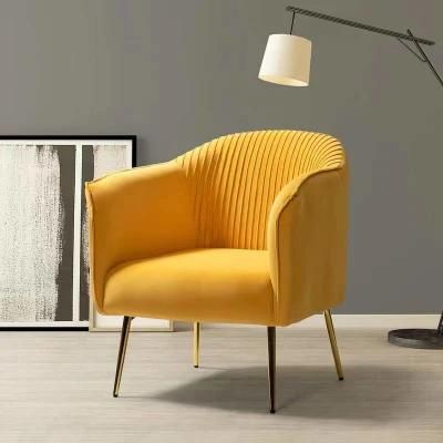 Modern Single Colorful Velvet Arm Sofa Chair Home Living Room Leisure Chair