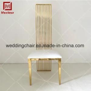 Unique Gold High Back Stainless Steel Dining Chairs
