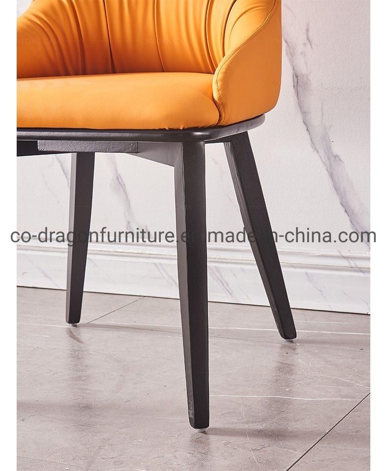 Wooden Legs PU Leather Dining Chair for Home Furniture