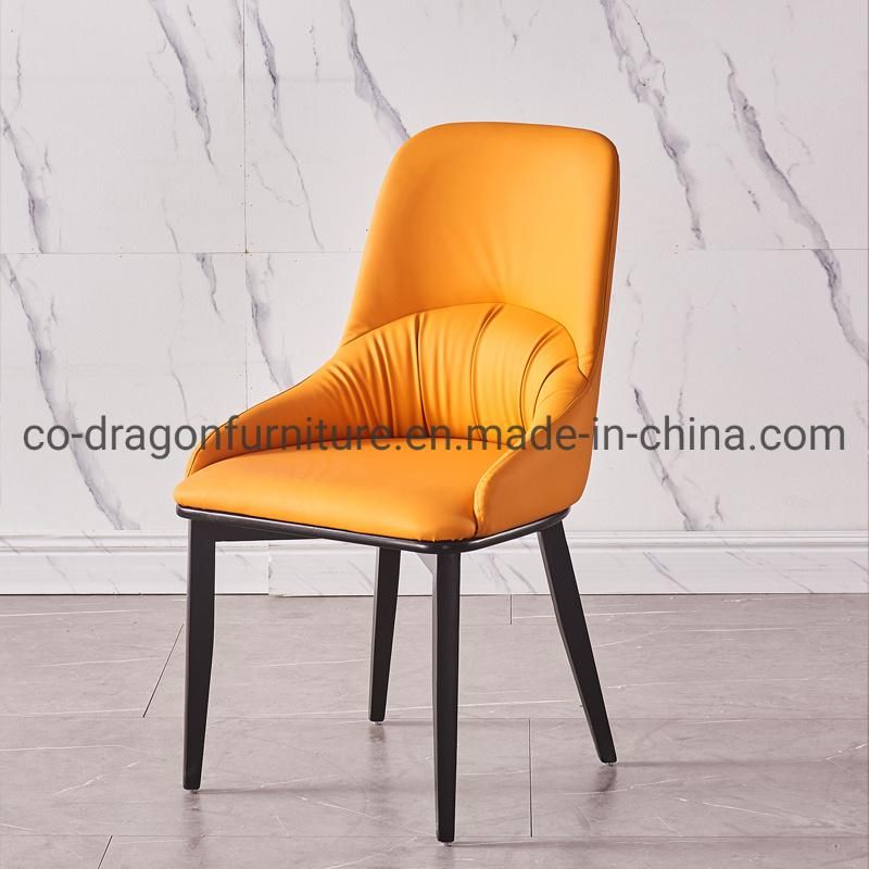 Wooden Legs PU Leather Dining Chair for Home Furniture
