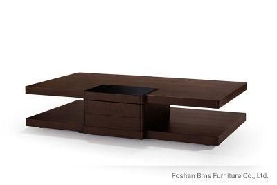 Contemporary Living Room Practical Design Wood Storage Center Table