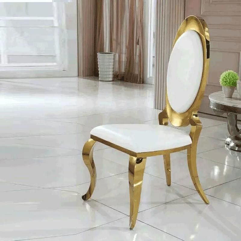 Luxury Banquet Outdoor Wedding Reception Dining Chair Gold Stainless Steel Wedding Chair
