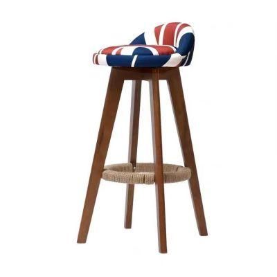 Factory Wholesale Rotating Fabric Seat Dining Bar Stool Chair