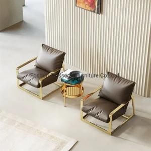 Metal Frame Leather Chair Home Furniture Living Room Chair Outdoor Chair