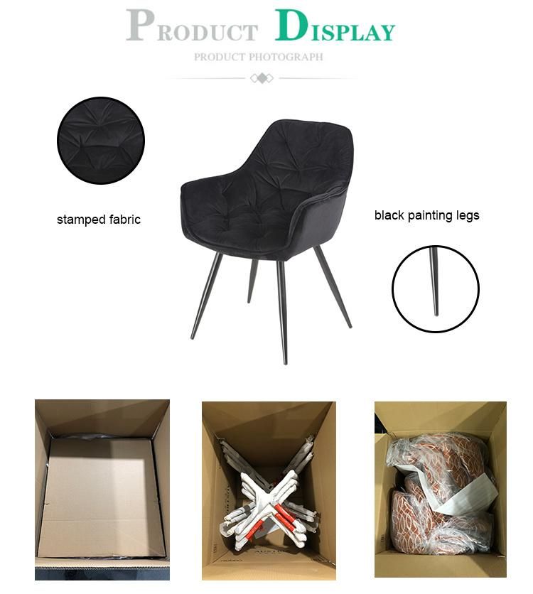 Modern Velvet Fabric Dining Furniture Chair, Dining Chair