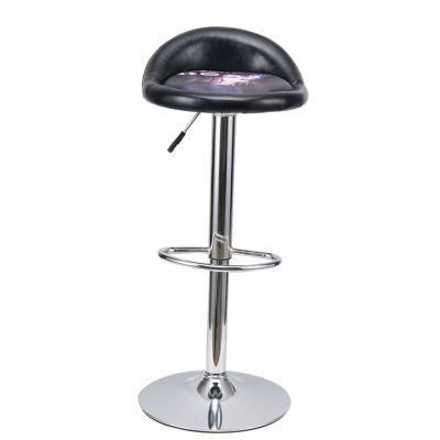 PU Leather Bar Furniture Dubai Breakfast Bar Chair Stool Modern with Chromed Base Footrest