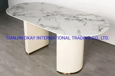 Factory Wholesale Luxury Italian Marble Dinner Table and Chairs 6 Dining Chairs Modern Dining Room Furniture