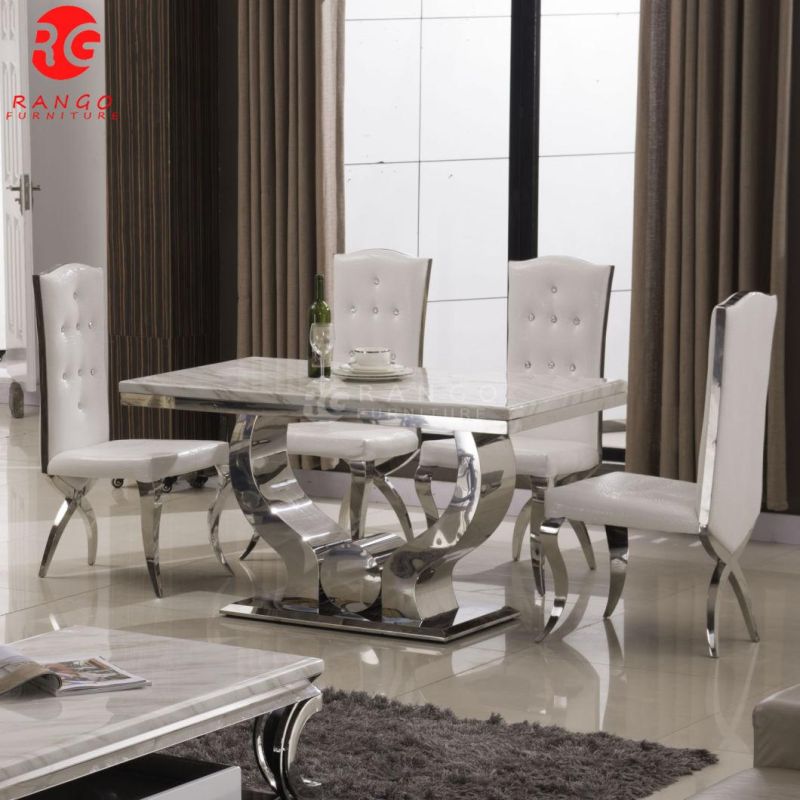 Gold 10 Seater Marble Dining Table Dinette Sets Dining Table and 10 Chairs