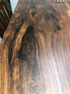 Custom Size Walnut Wood Dining Table Top with Live Edge for Furniture