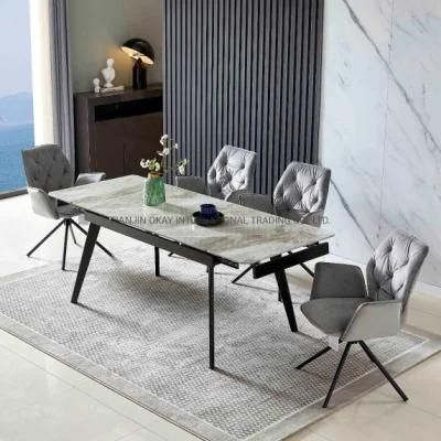 Free Sample Wholesale Design Room Furniture Nordic Velvet Modern Luxury Dining Chairs with Metal Legs