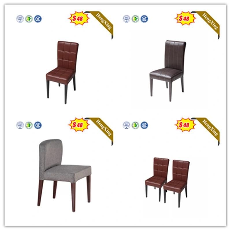 Customized Hotel Restaurant Home Living Room Furniture PU Leather Wedding Banquet Dining Chairs with Wood Legs